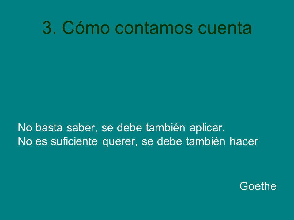 3. Cómo contamos cuenta No basta saber, se debe también aplicar.