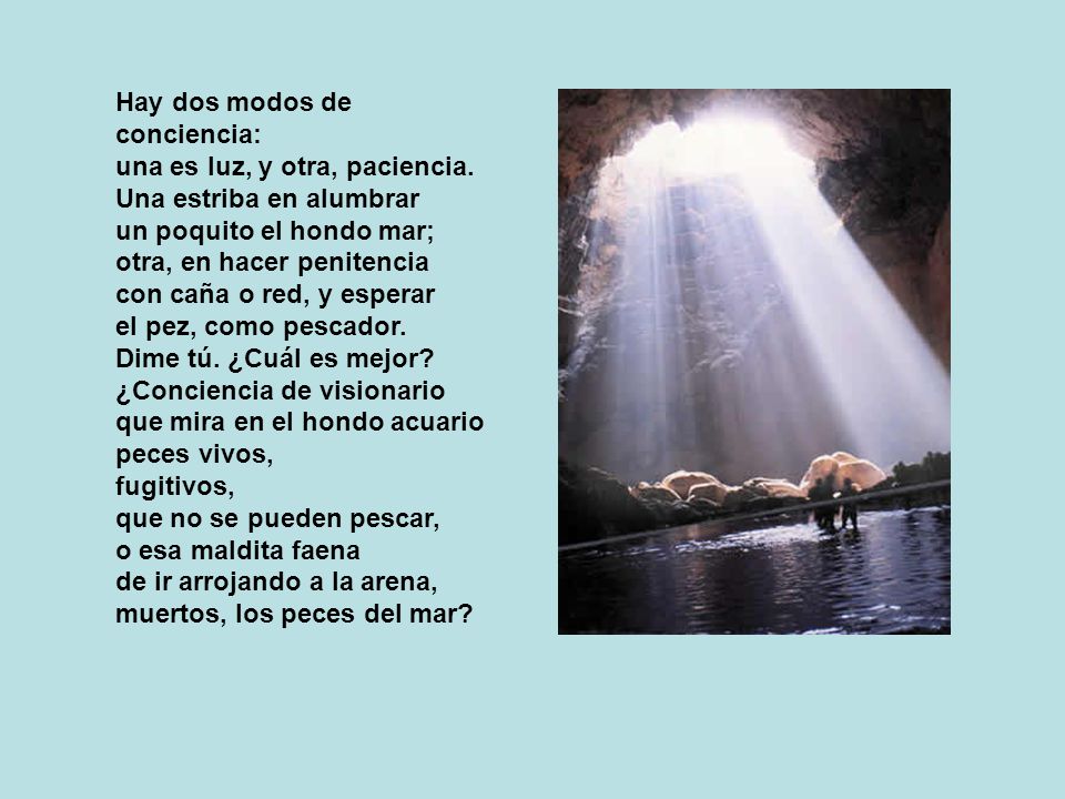 Hay dos modos de conciencia: una es luz, y otra, paciencia