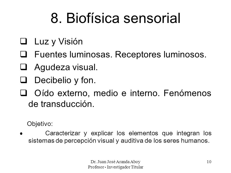 Dr. Juan José Aranda Aboy Profesor - Investigador Titular