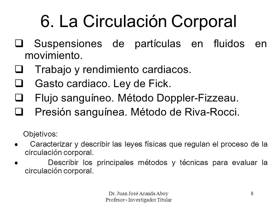 6. La Circulación Corporal