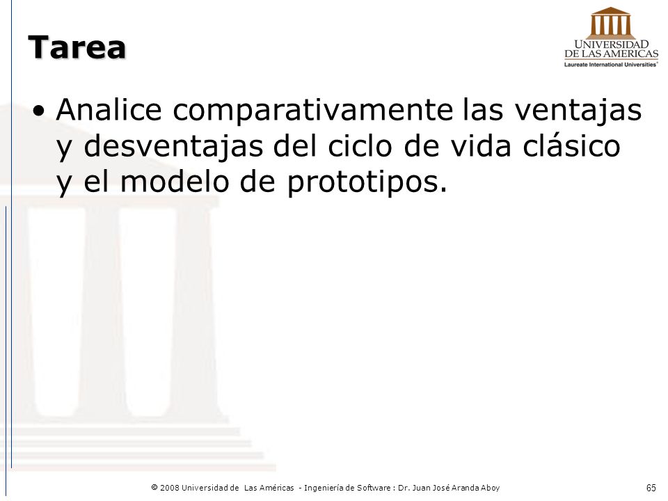 Tarea Analice comparativamente las ventajas y desventajas del ciclo de vida clásico y el modelo de prototipos.