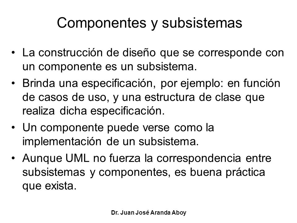 Componentes y subsistemas