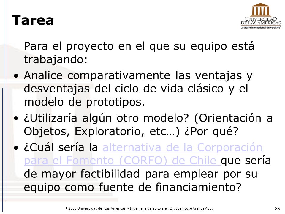 Tarea Para el proyecto en el que su equipo está trabajando: