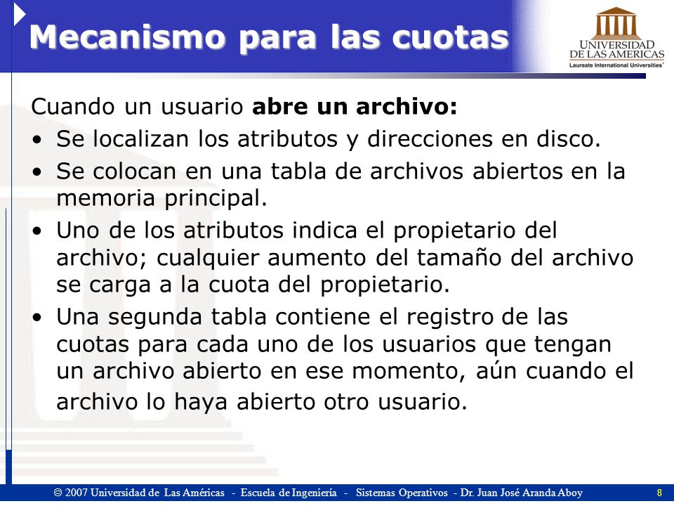 Mecanismo para las cuotas