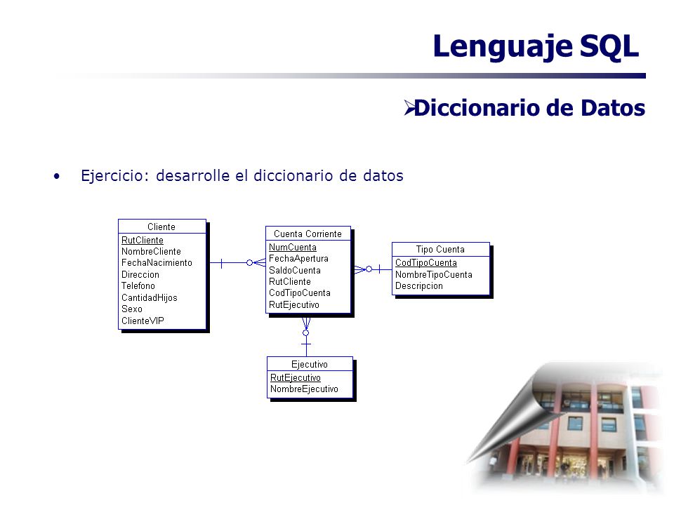 Lenguaje SQL Diccionario de Datos