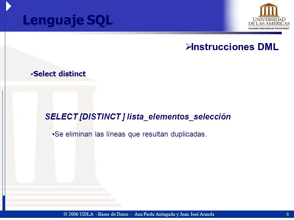 Lenguaje SQL Instrucciones DML