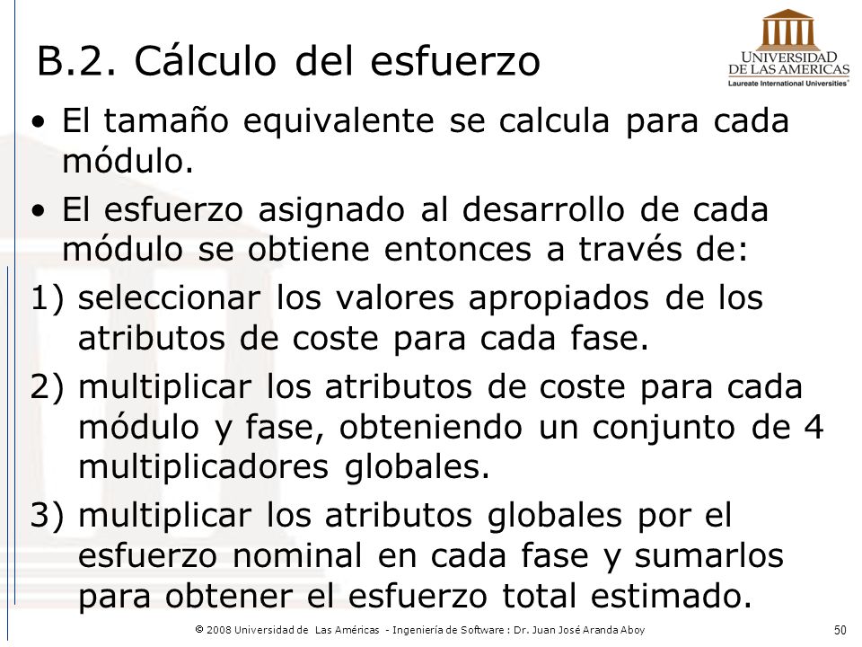 B.2. Cálculo del esfuerzo El tamaño equivalente se calcula para cada módulo.