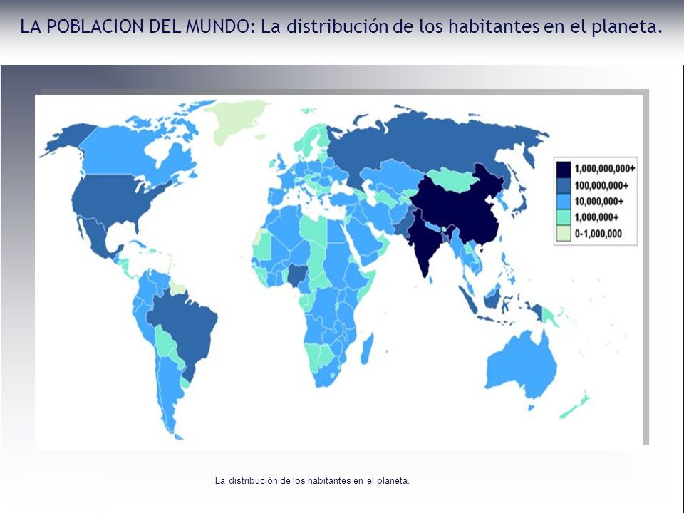 La distribución de los habitantes en el planeta.