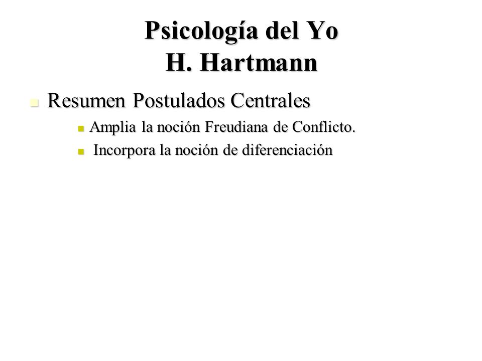 Psicología del Yo H. Hartmann