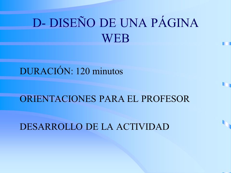 D- DISEÑO DE UNA PÁGINA WEB