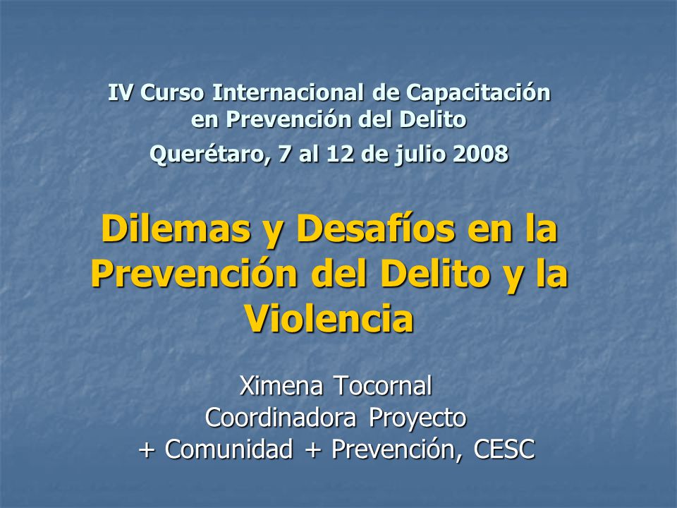 Ximena Tocornal Coordinadora Proyecto + Comunidad + Prevención, CESC