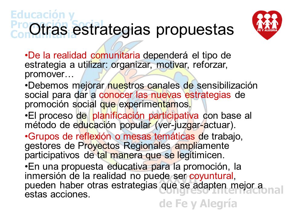 Otras estrategias propuestas