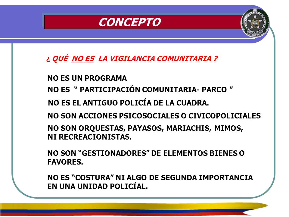 CONCEPTO QUÉ NO ES LA VIGILANCIA COMUNITARIA NO ES UN PROGRAMA