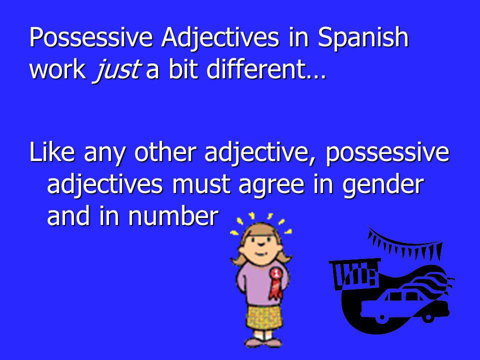 Possessive Adjectives in Spanish work just a bit different…