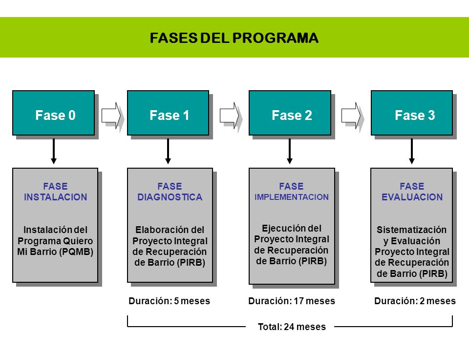 FASES DEL PROGRAMA Fase 0 Fase 1 Fase 2 Fase 3 FASE INSTALACION