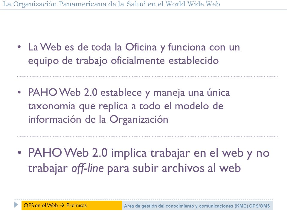 La Organización Panamericana de la Salud en el World Wide Web