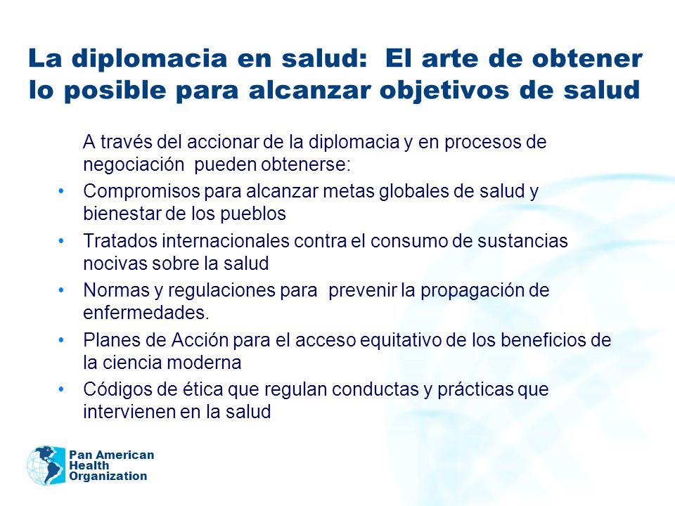 La diplomacia en salud: El arte de obtener lo posible para alcanzar objetivos de salud