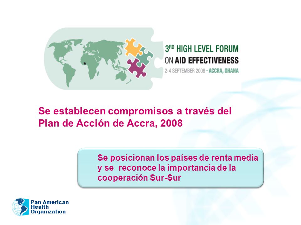 Se establecen compromisos a través del Plan de Acción de Accra, 2008