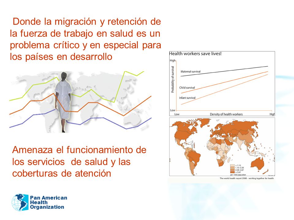 Donde la migración y retención de la fuerza de trabajo en salud es un problema crítico y en especial para los países en desarrollo