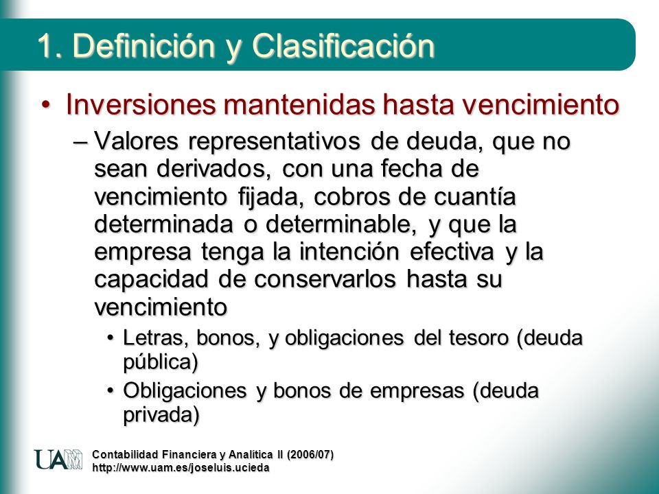 1. Definición y Clasificación