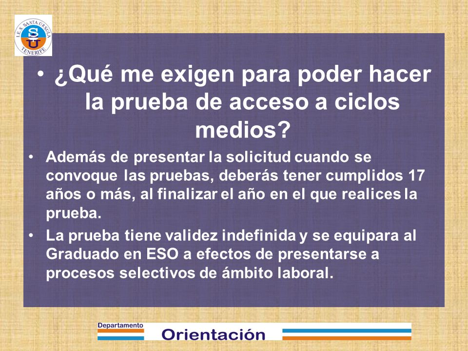 ¿Qué me exigen para poder hacer la prueba de acceso a ciclos medios