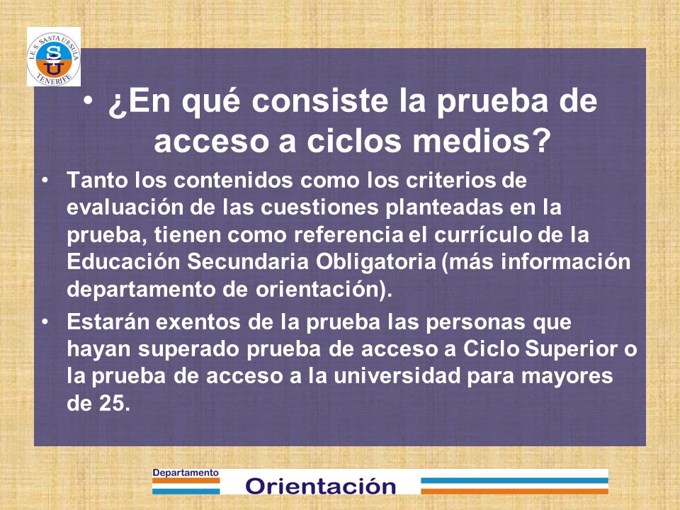 ¿En qué consiste la prueba de acceso a ciclos medios