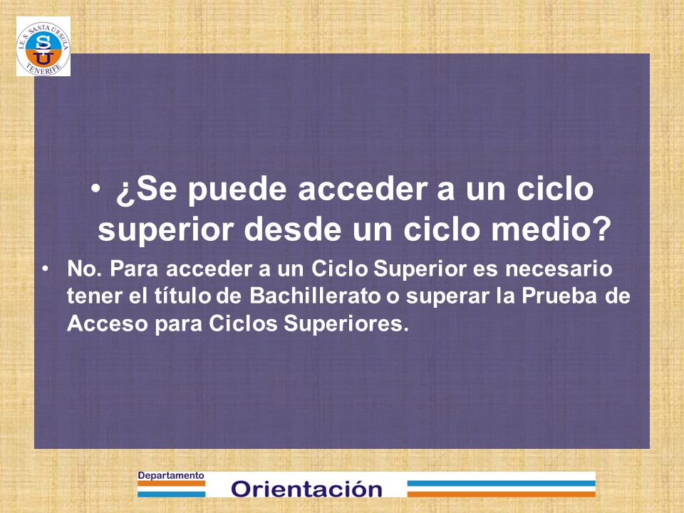 ¿Se puede acceder a un ciclo superior desde un ciclo medio