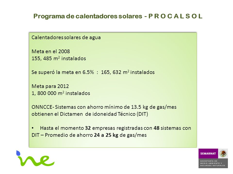 Programa de calentadores solares - P R O C A L S O L