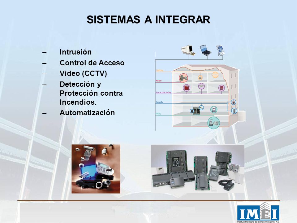 SISTEMAS A INTEGRAR Intrusión Control de Acceso Video (CCTV)