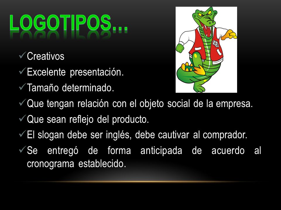 Logotipos… Creativos Excelente presentación. Tamaño determinado.