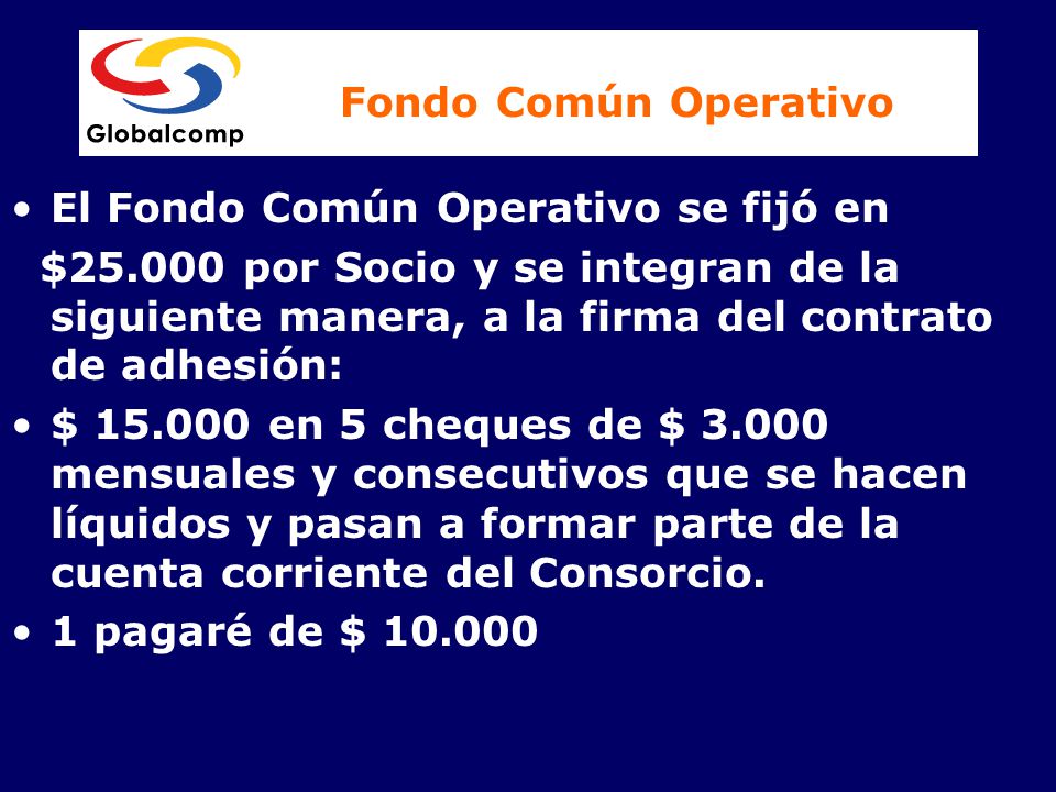 Fondo Común Operativo El Fondo Común Operativo se fijó en