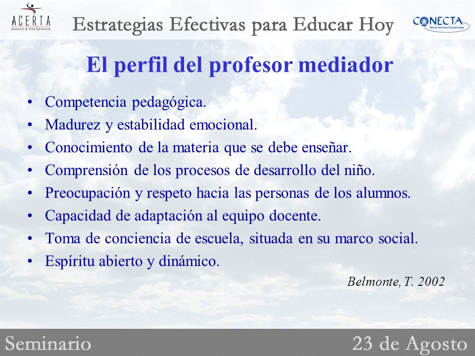 El perfil del profesor mediador