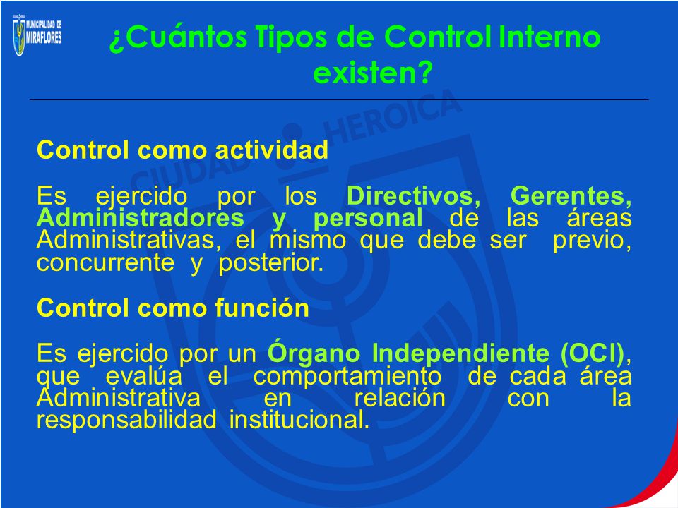 ¿Cuántos Tipos de Control Interno existen