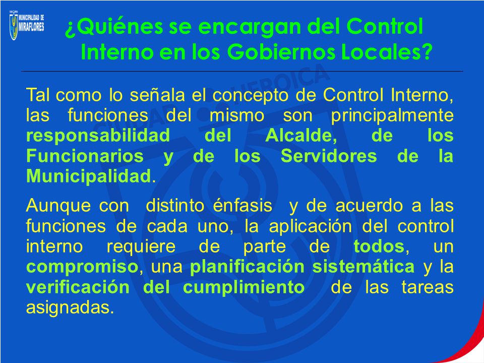 ¿Quiénes se encargan del Control Interno en los Gobiernos Locales