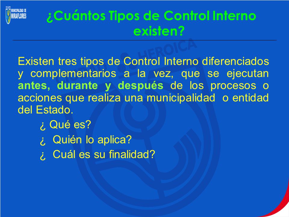 ¿Cuántos Tipos de Control Interno existen