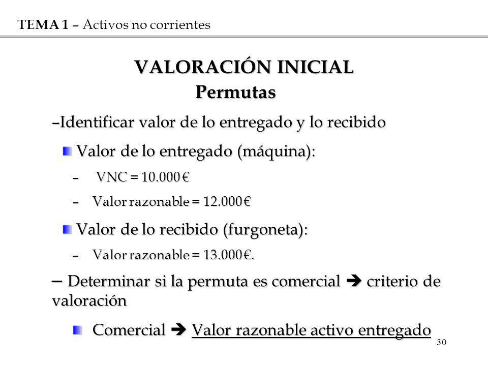 Determinar si la permuta es comercial  criterio de valoración
