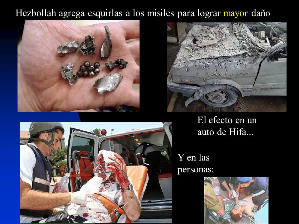 Hezbollah agrega esquirlas a los misiles para lograr mayor daño