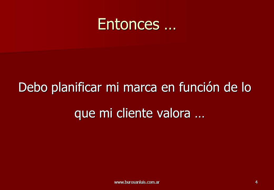 Debo planificar mi marca en función de lo que mi cliente valora …