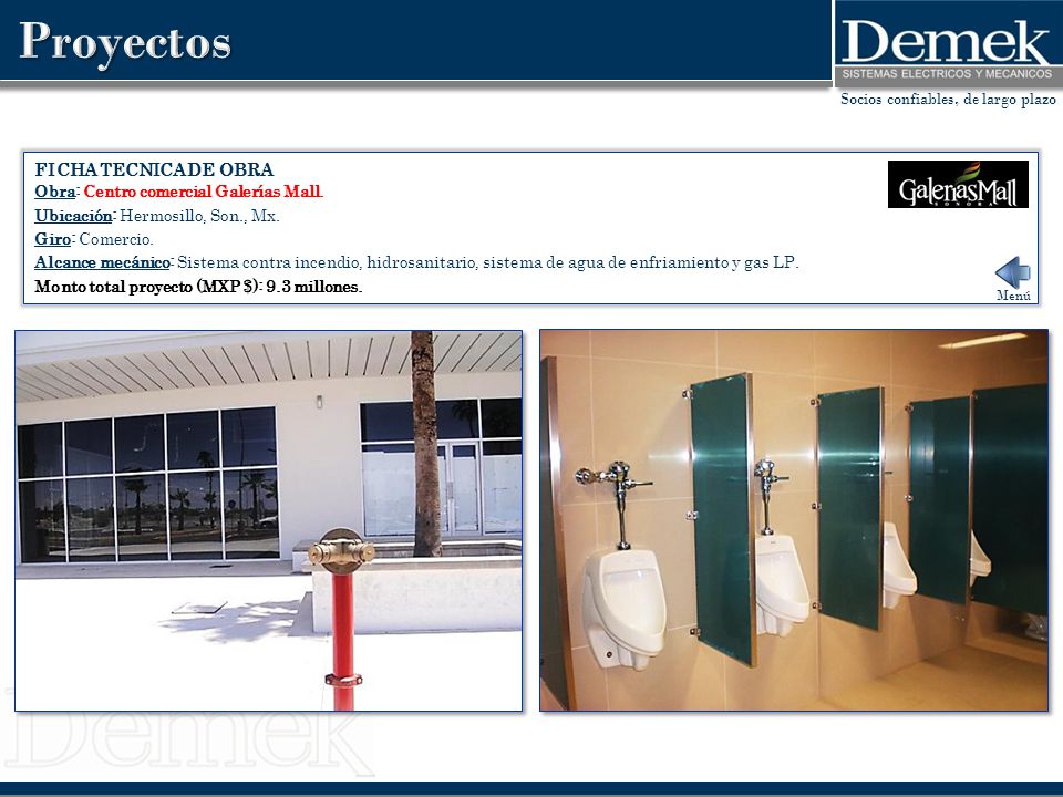 Proyectos FICHA TECNICA DE OBRA Obra: Centro comercial Galerías Mall.