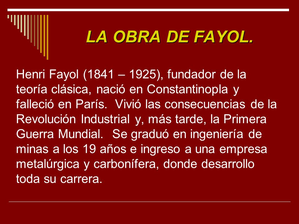 LA OBRA DE FAYOL.