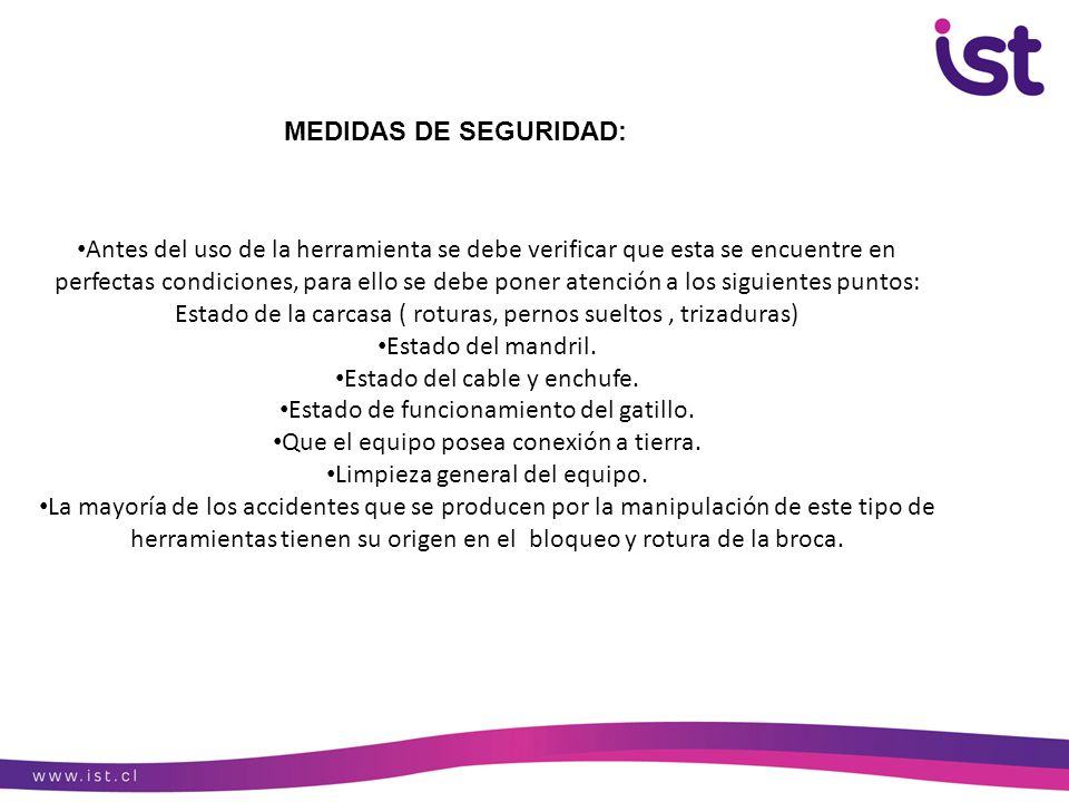 Estado del cable y enchufe. Estado de funcionamiento del gatillo.