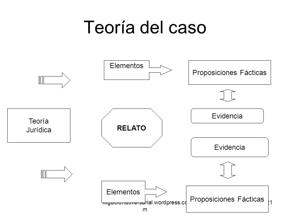 Teoría del caso Elementos Proposiciones Fácticas Evidencia Teoría