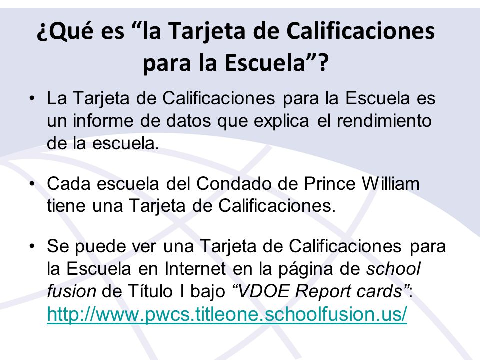 ¿Qué es la Tarjeta de Calificaciones para la Escuela