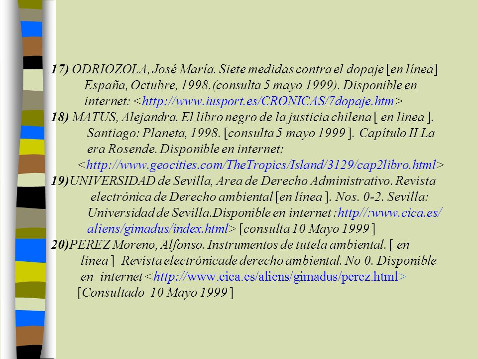 17) ODRIOZOLA, José María. Siete medidas contra el dopaje [en línea]