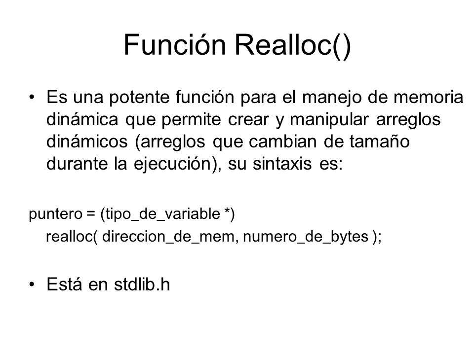 Función Realloc()