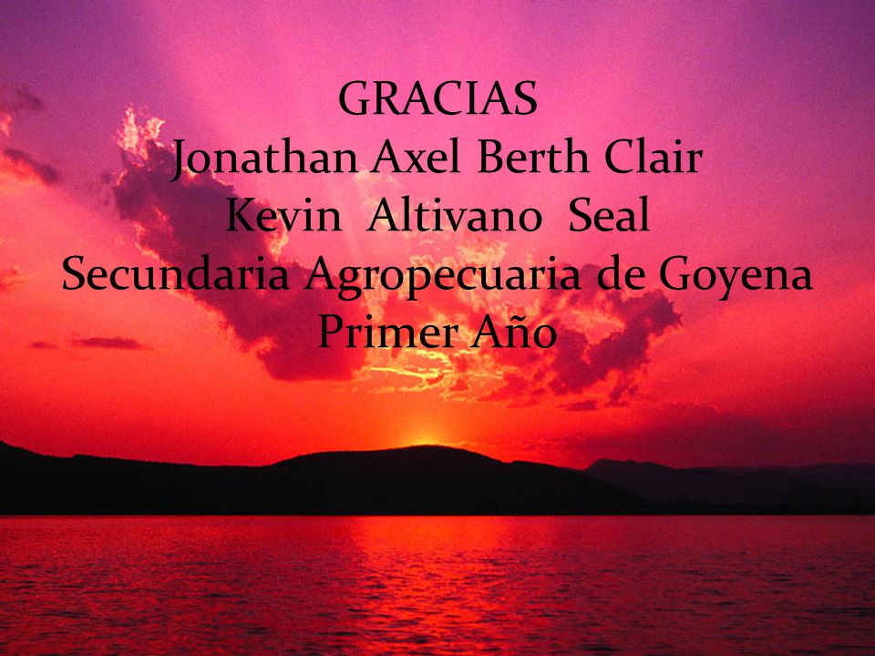 GRACIAS Jonathan Axel Berth Clair Kevin Altivano Seal Secundaria Agropecuaria de Goyena Primer Año