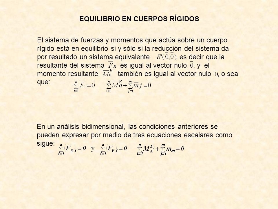 EQUILIBRIO EN CUERPOS RÍGIDOS