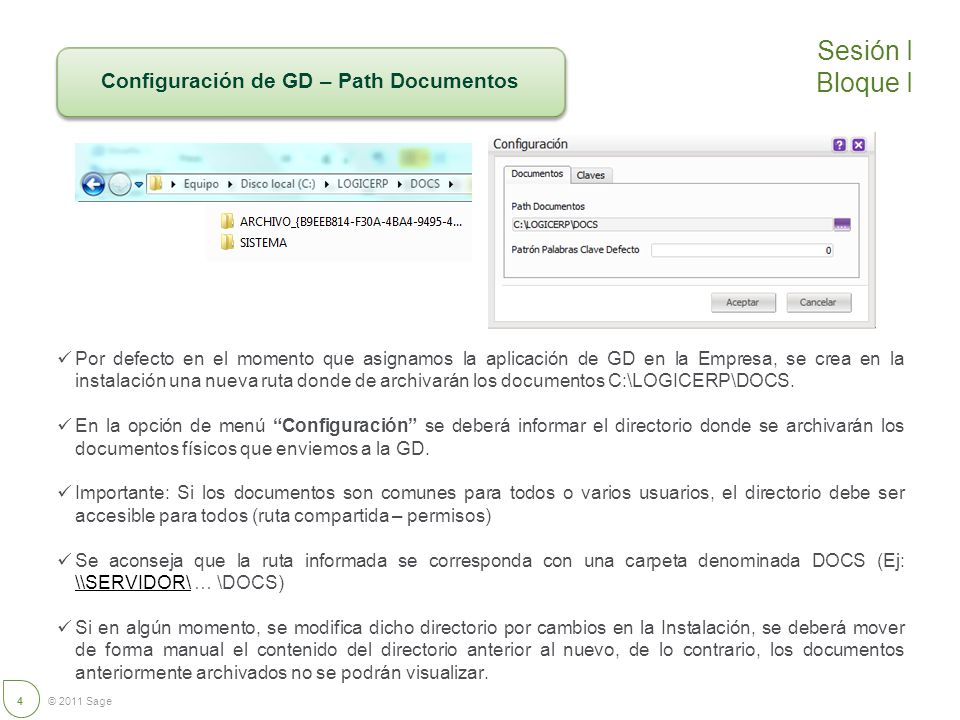 Configuración de GD – Path Documentos