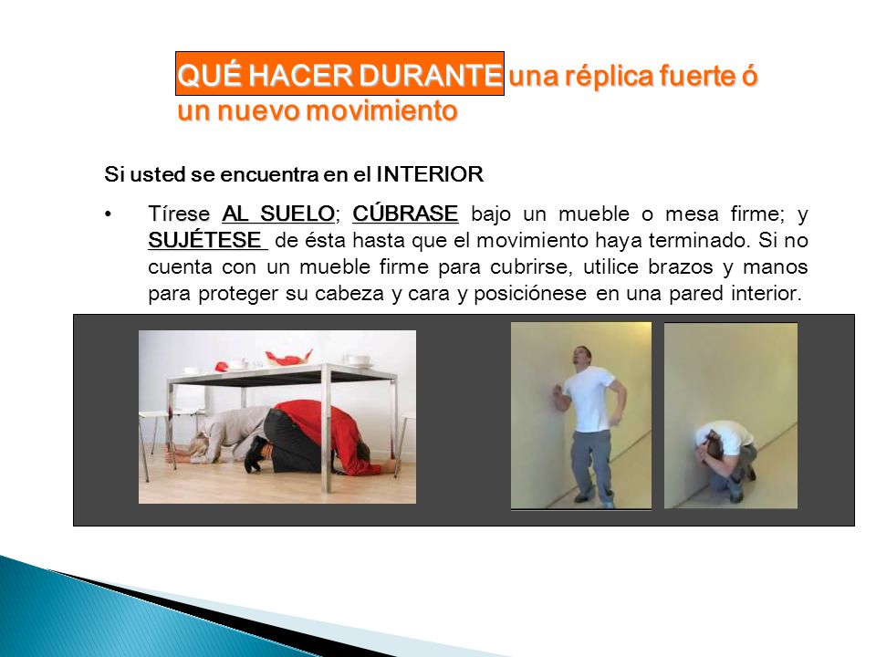 QUÉ HACER DURANTE una réplica fuerte ó un nuevo movimiento