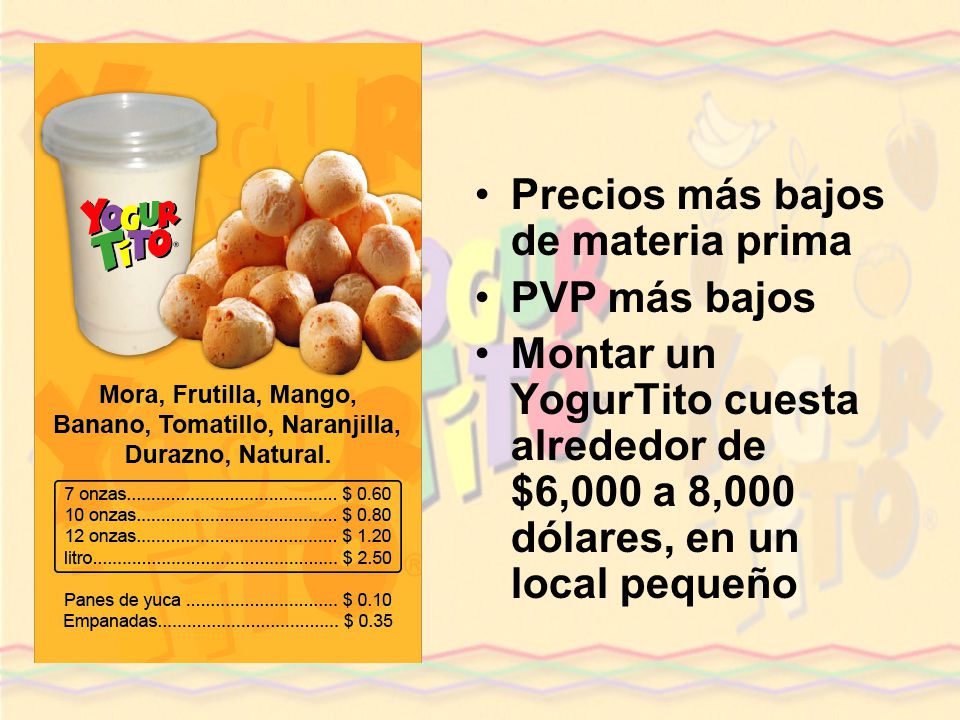 Precios más bajos de materia prima